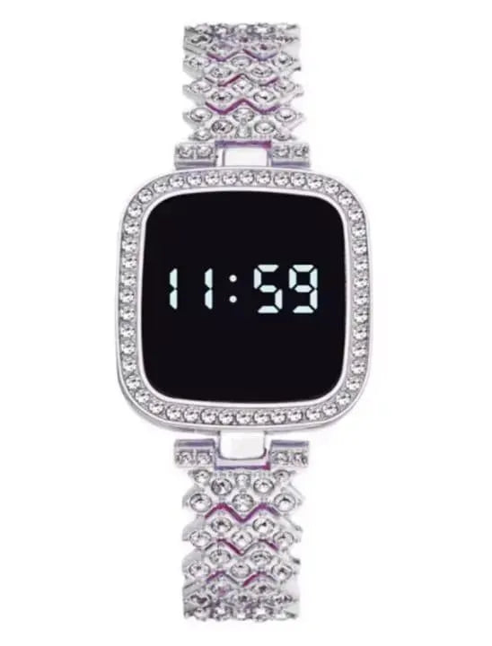 Chic Women's Digital Display Watch with Elegant Bracelet Strap - 1 Pc