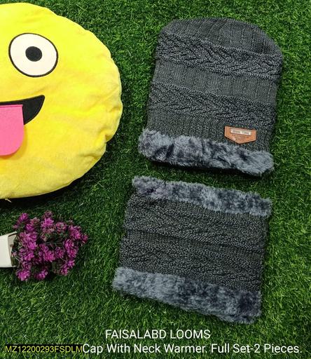 Beanie Wool Cap With Neck Warmer