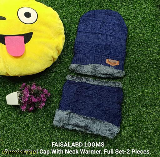 Beanie Wool Cap With Neck Warmer