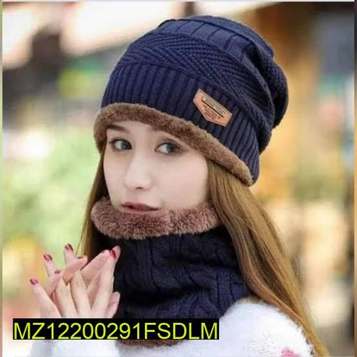 Beanie Wool Cap With Neck Warmer