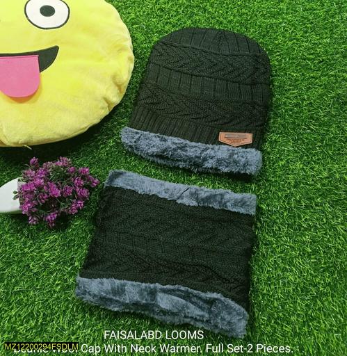 Beanie Wool Cap With Neck Warmer