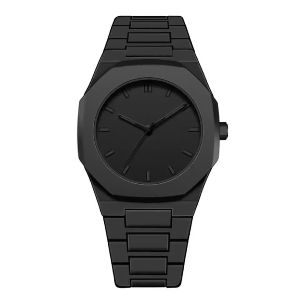 Men's Carbon Fiber Black Arabic Aura Watch