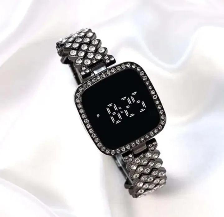 Chic Women's Digital Display Watch with Elegant Bracelet Strap - 1 Pc