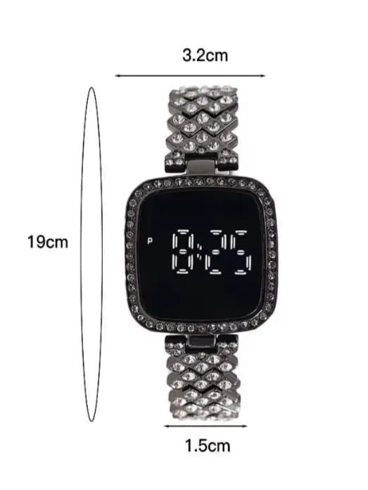 Chic Women's Digital Display Watch with Elegant Bracelet Strap - 1 Pc