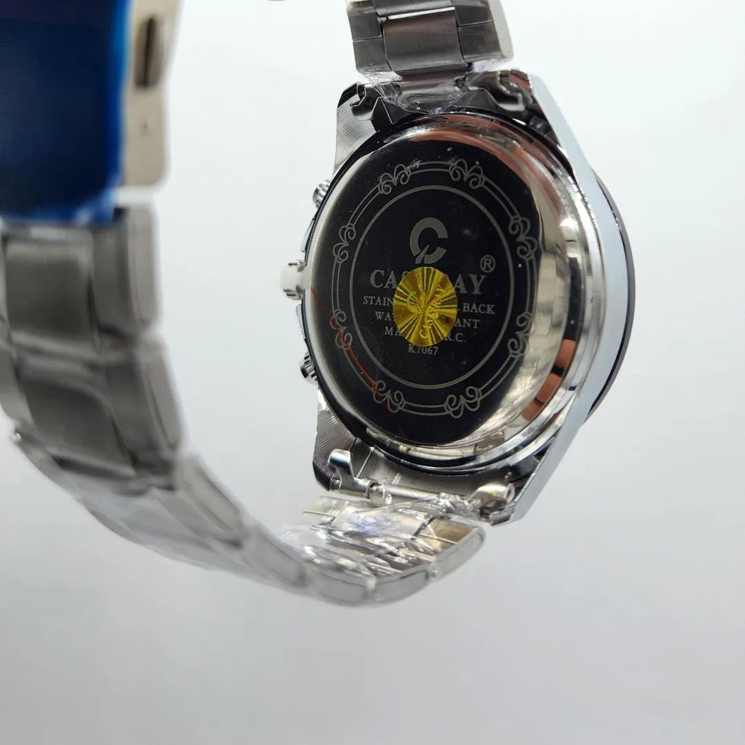 CAS S RAY Men's Chronograph Style Quartz Watch - Silver & White Dial