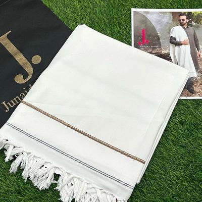 Luxury Wool Shawl - 1 Pc Plain White